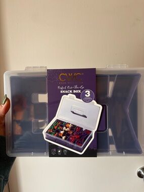 CWC Cook With Color Purple Snack Box - 3 Compartment Portable Organizer